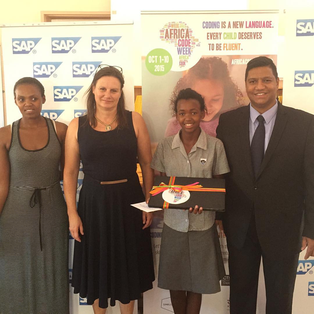 AfricaCodeWeek's tweet photo. Meet Esihle Yokwana, first recipient of the @AfricaCodeWeek Youth Ambassador Award! #Congratulations! #WaytoCode https://t.co/YSyL4uBmQ0