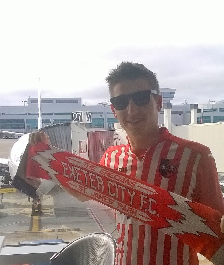 GeorgeHenrySmit's tweet photo. Leaving sunny California for 2nd time in a week to see #ECFC beat @lfc ! Comeon City! #FACupset #Betfredtotherescue https://t.co/qRAdt8rW1B