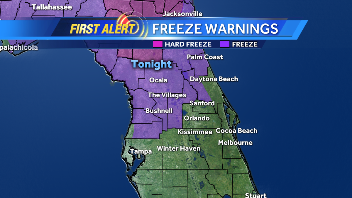 WESH's tweet photo. Coldest night this winter for #CentralFlorida. Next how cold where you live, how long below 32 + when we we warm up! https://t.co/SI90BurocK