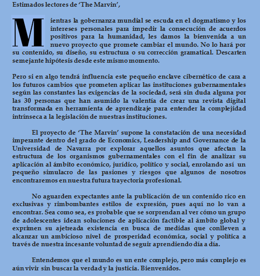 themarvin30's tweet photo. Ha nacido 'The Marvin' y nos presentamos con sed de aprendizaje. Esta carta, como todo, es sólo para vosotros. https://t.co/TkYZTkWCyY