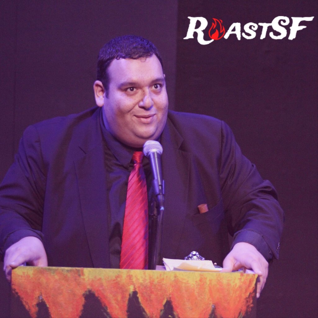 GregAsdourian's tweet photo. And now this terrifying picture of me throwing shade at @SFSketchfest's #RoastOfBrokeAssStuart last week. #RoastSF https://t.co/bto8dJIpmN