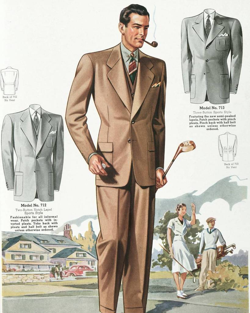 Мужская мода 1930-1940 года Нью Йорк