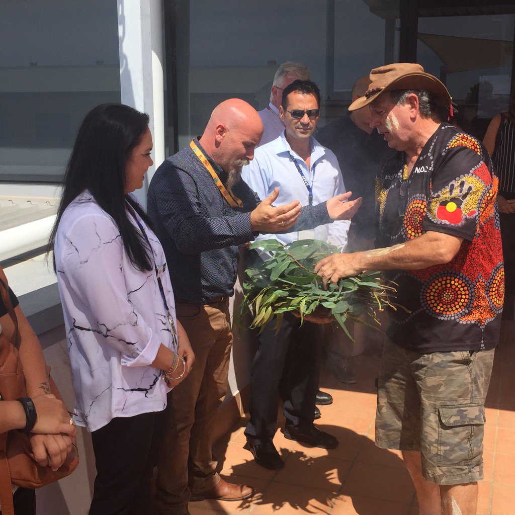 BradHazzard's tweet image. Thx Uncle Laurie . Smoking ceremony at opening new FACS office Brookvale. Fantastic FACS team. @facsnsw @ManlyDaily