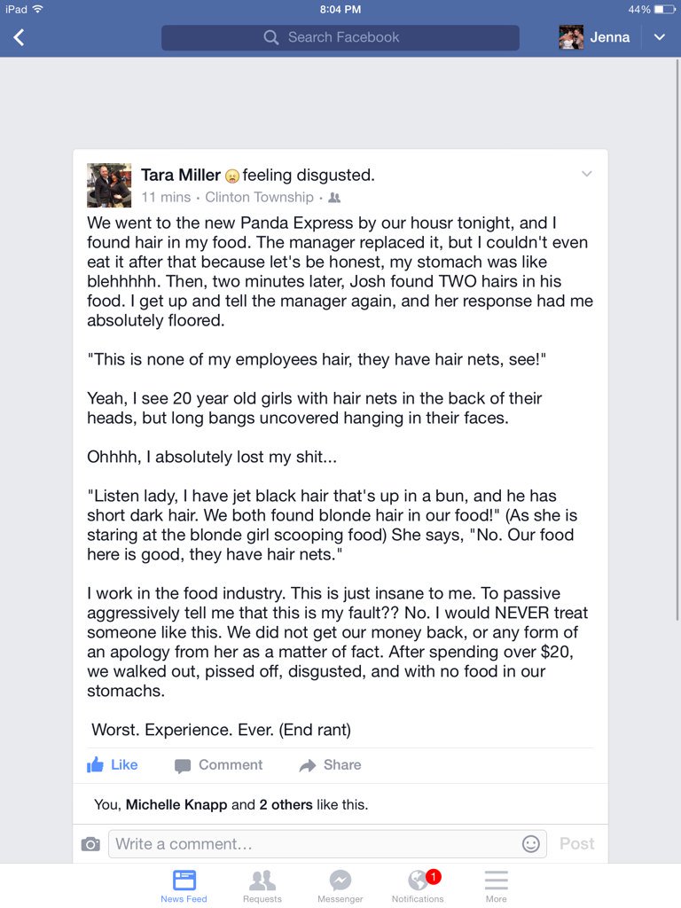 jennabean027's tweet image. @PandaExpress YIKES! Looks like this better get fixed ASAP! #HairInFood #fixtheissue #badmanagment #nothankyou
