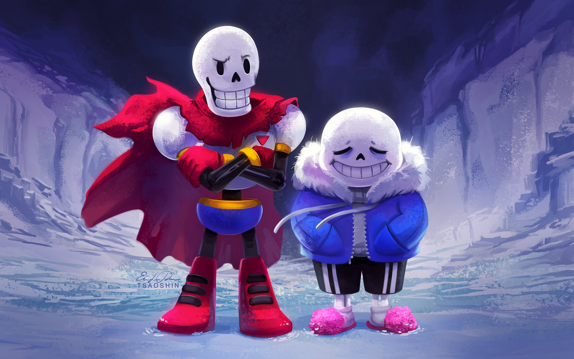 TsaoShin on X: Papyrus and Sans from Undertale. 1920x1200