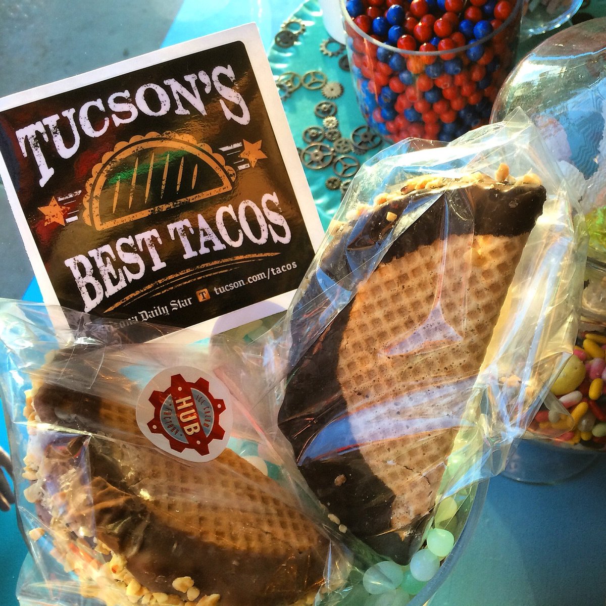 HUBIceCream's tweet photo. #HubIceCream #ChocoTacos chosen as 1 of Tucson's Best #Tacos + #5 Best Dish of 2015 by @TucsonStar! #BestOf2015 https://t.co/tdPr0Yc3lr