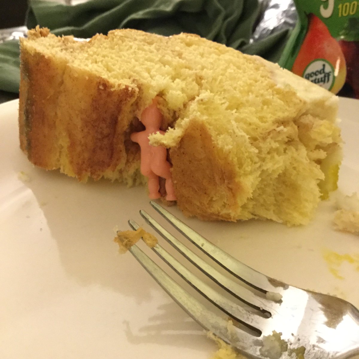 soybotquinn's tweet photo. So I just got my King Cake and I got the first piece and look what was in it! #KingCake #Mardigras #KingCakeBaby https://t.co/wdFhr45O5l