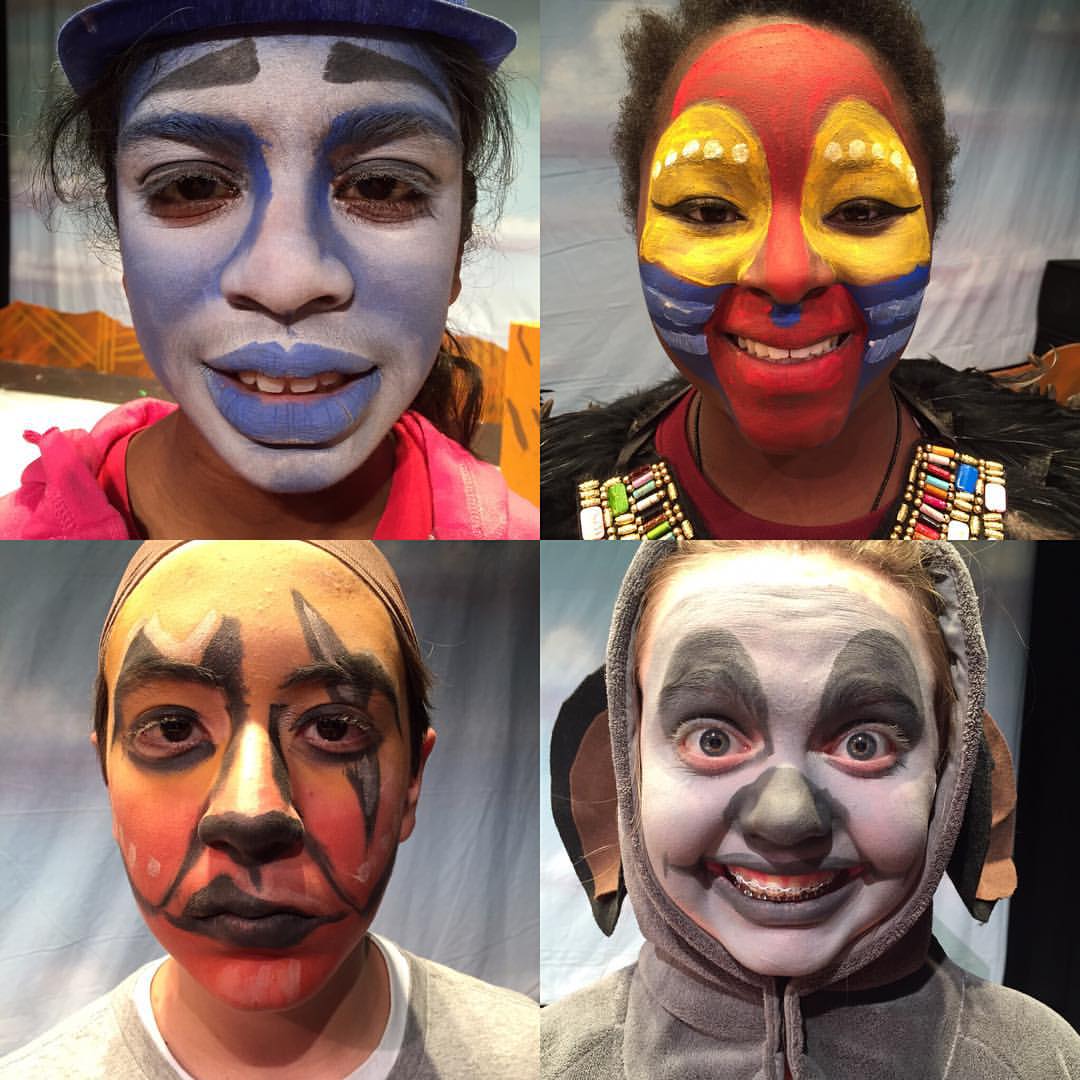 BarstowArts's tweet photo. Via @bob_kohler Director of Theatre @BarstowSchool: #makeupdesigns #lionking #opensthursday #HakunaMatata https://t.co/QwxTUYsGnQ