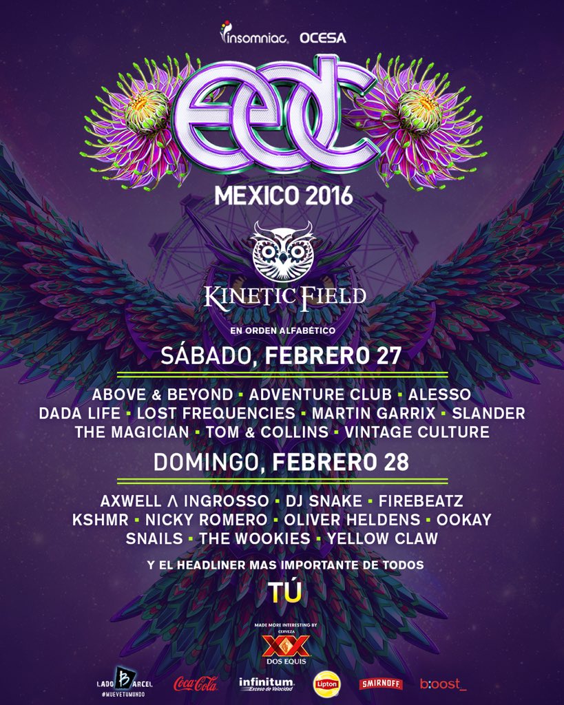 ElectroLife's tweet image. ¡Estos son los artistas que galardonarán el escenario principal de @EDC_MEXICO! 😍 #EDCMx #KineticField 🔥👏