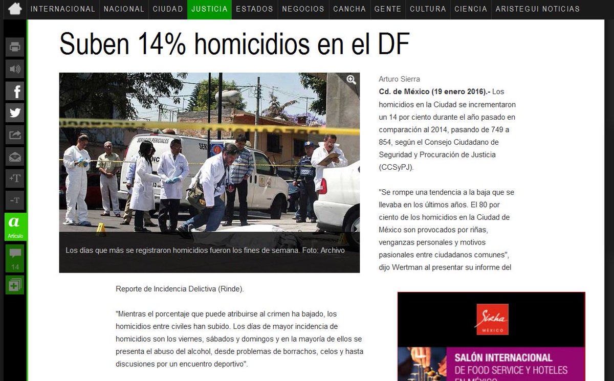 Suben 14 % los homicidos en el DF durante 2015 ¿Y la millonaria inversión en vigilancia masiva? <a href="/ManceraMiguelMX/">Miguel Ángel Mancera</a>