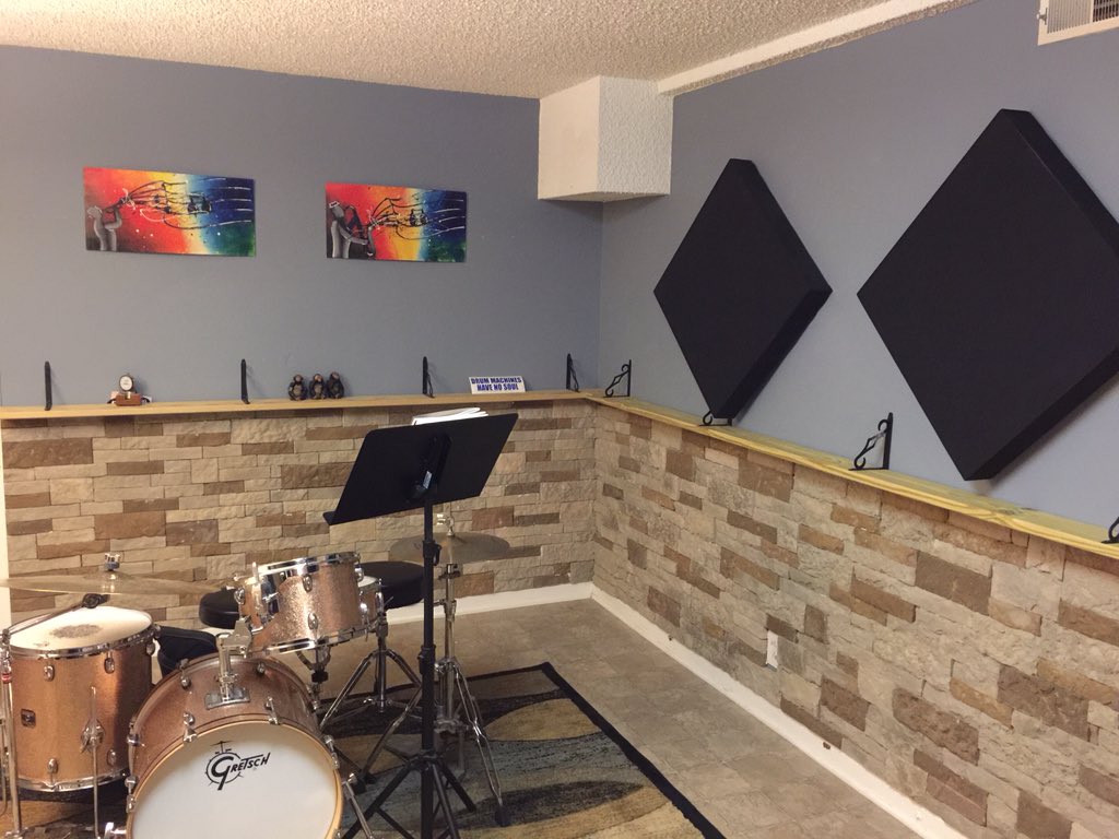 HalfStackStudio's tweet image. Added some stone work in #studio #drum tracking room