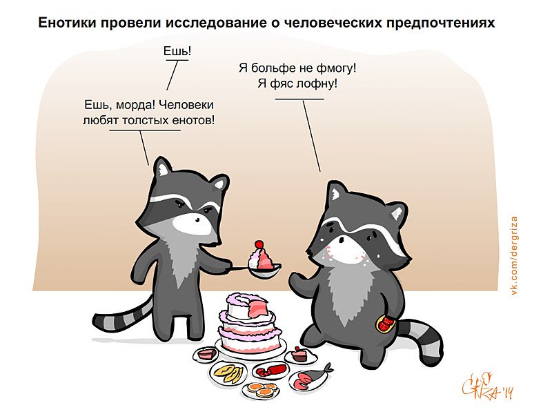 Смешные открытки с енотом