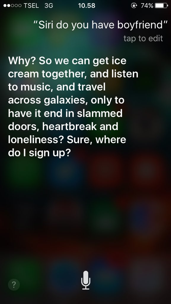 QRozan's tweet photo. When Siri's know Baper https://t.co/1VdxjZyHK7