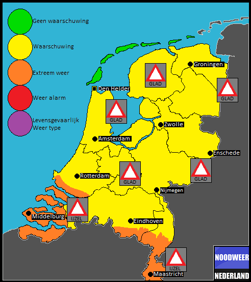 Pas op voor gladheid (Code oranje mogelijk straks ook in het Noorden van kracht!)