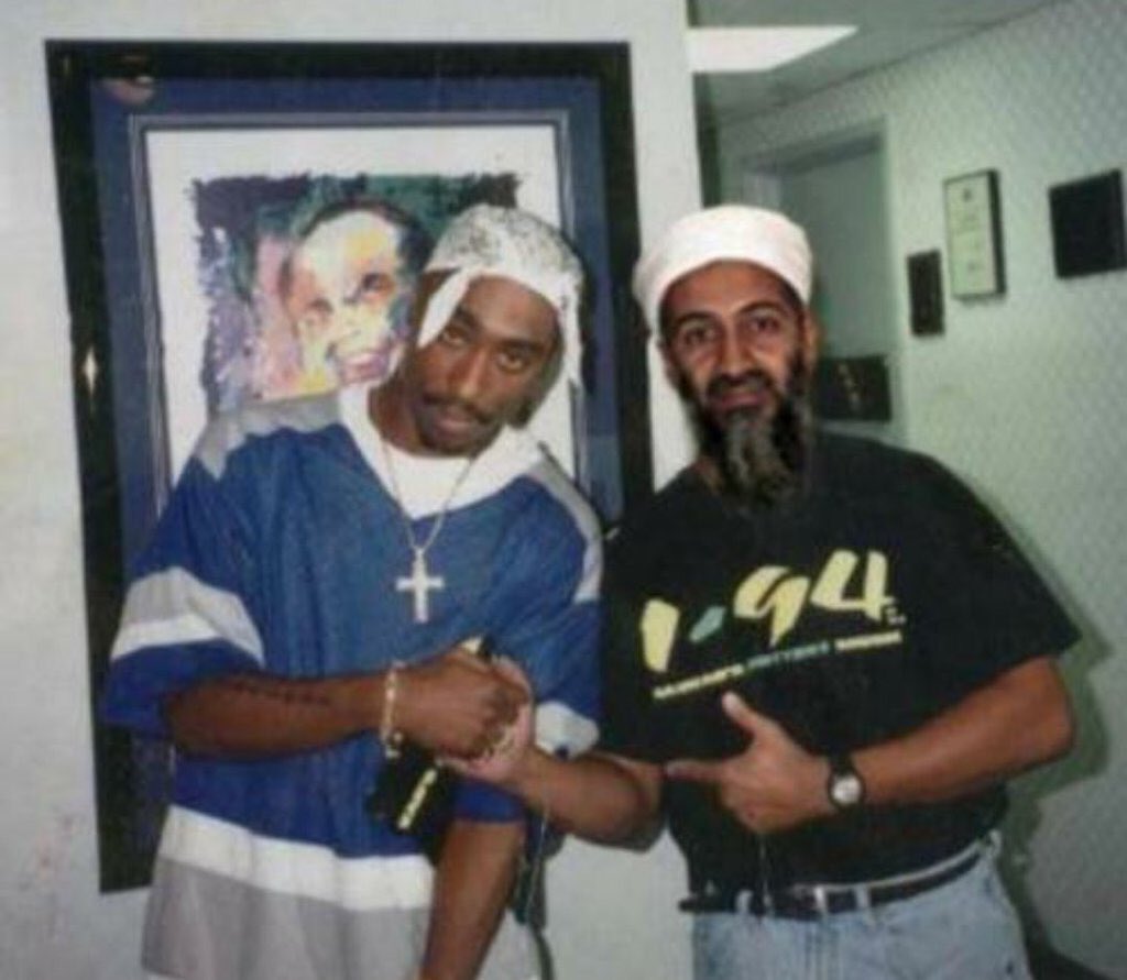 Tipsink's tweet image. Tupac and Osama are alive. #5WordConspiracies @midnight