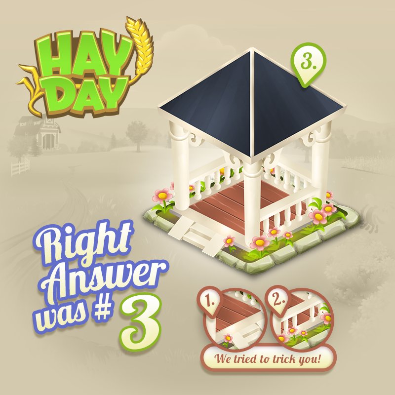 hayday's tweet photo. The correct answer to our event from yesterday is: number 3. :) #HayDay #SpotTheRealOne https://t.co/1zvEd2TAAK