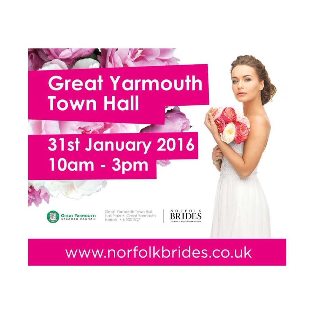 #WeddingFair NEXT Sunday at <a href="/THweddings/">Town Hall Weddings</a> 10am-3pm. 40 exhibitors &amp; FREE entry + mag! #greatyarmouth pls RT 💍👰🎩