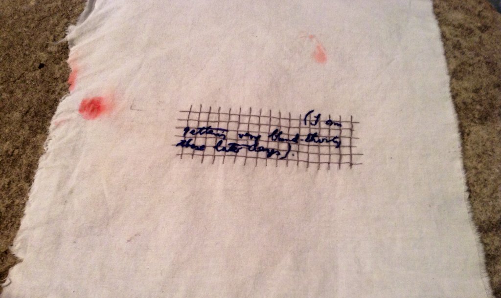 JanPatience's tweet photo. 'I am getting very blood thirsty these later days'. Sampler from Rachel Lowther's exhib @GSofA #ReidBuilding #WW1 https://t.co/wmA7chmgt7