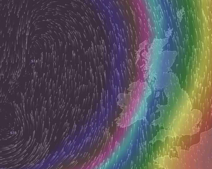 AnglersWeather's tweet photo. On the edge of low pressure tomorrow night, so a warmer and windier Friday ~ https://t.co/vLp7hA4uZk