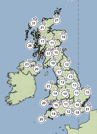 AnglersWeather's tweet photo. On the edge of low pressure tomorrow night, so a warmer and windier Friday ~ https://t.co/vLp7hA4uZk