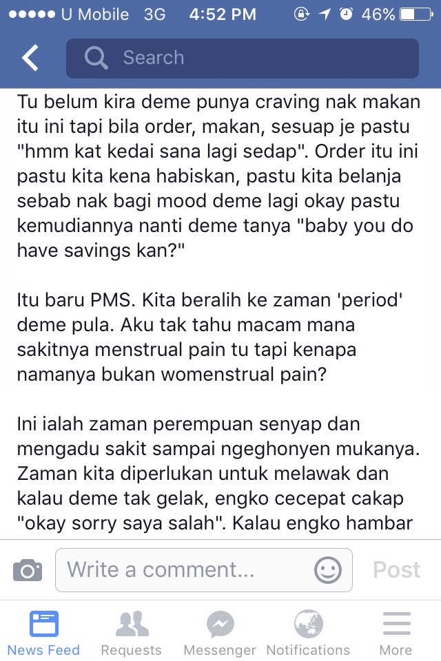 fidonasir's tweet photo. Aku berani tulis ni pun sebab tunang aku tengah tak PMS je. Itulah pentingnya ambil langkah berjaga-jaga. https://t.co/Fqzv70WuFF