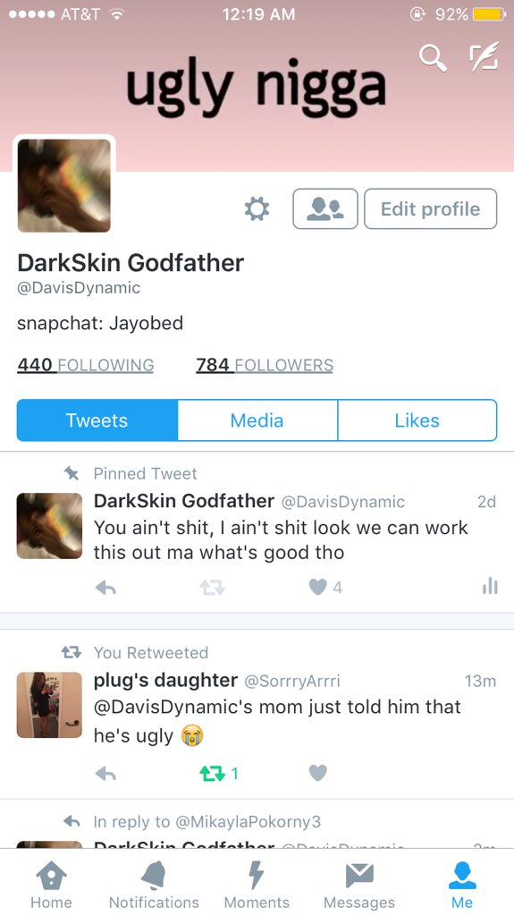 DavisDynamic's tweet photo. Damn I really am that ugly https://t.co/vgdwDfL0ja
