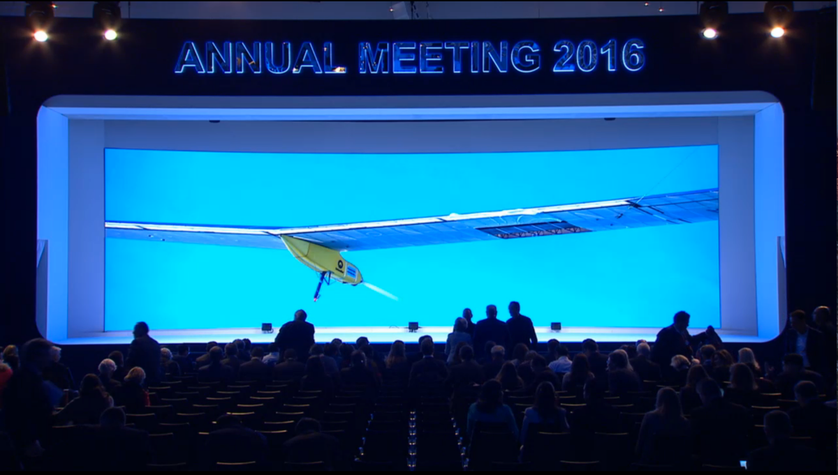 bertrandpiccard's tweet photo. To achieve the impossible, we don't need new ideas, we need to use what exists! #WEF16 #futureisclean #4ir https://t.co/a0DoSKWQbp