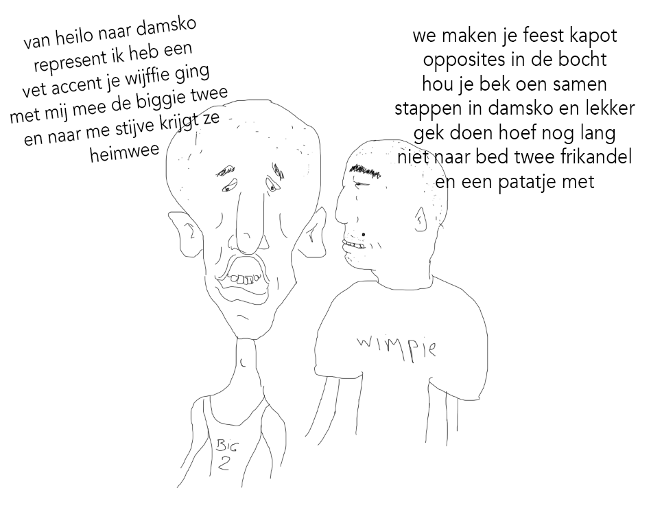 klaasdekeizer's tweet photo. strip over @BigTwee en @WimpieBrown van de nederlandse rap band @TheOppositesNL https://t.co/6LAHHjBCDp