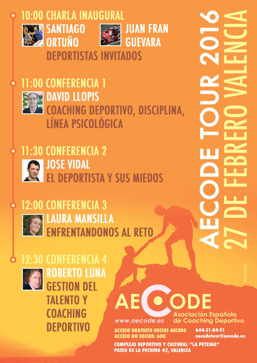 AECODE_Coaching's tweet photo. Día y horario definitivo de #AecodeTour en Valencia. Estás a tiempo de inscribirte. ¿Te lo quieres perder? #Coaching https://t.co/YxqiZ1K09r