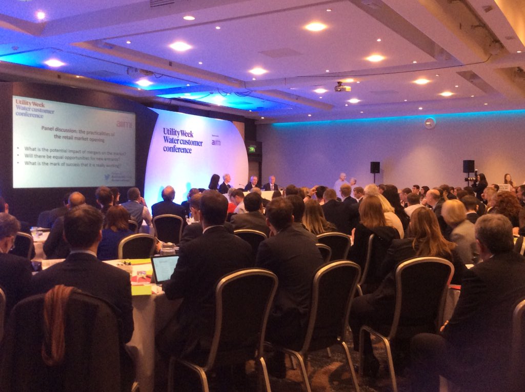 UtilityWeek's tweet photo. Our expert panel discussing how best to prepare for retail competition -packed room for this subject #watercustomer https://t.co/0HzSUtjydA