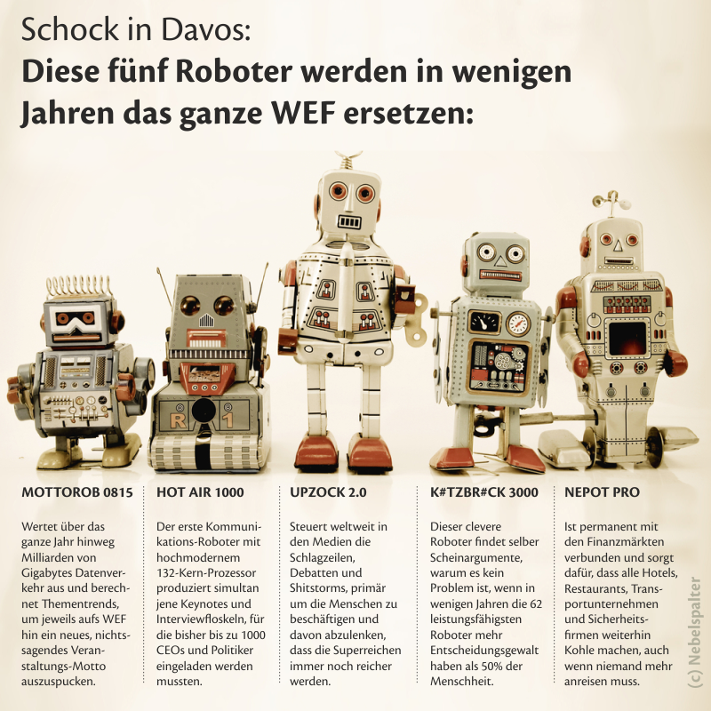 M_Ratschiller's tweet photo. #WEF16: Düstere Hiobsbotschaft gleich zum Start: WEF in wenigen Jahren vollautomatisiert! https://t.co/vEjrzTWh60