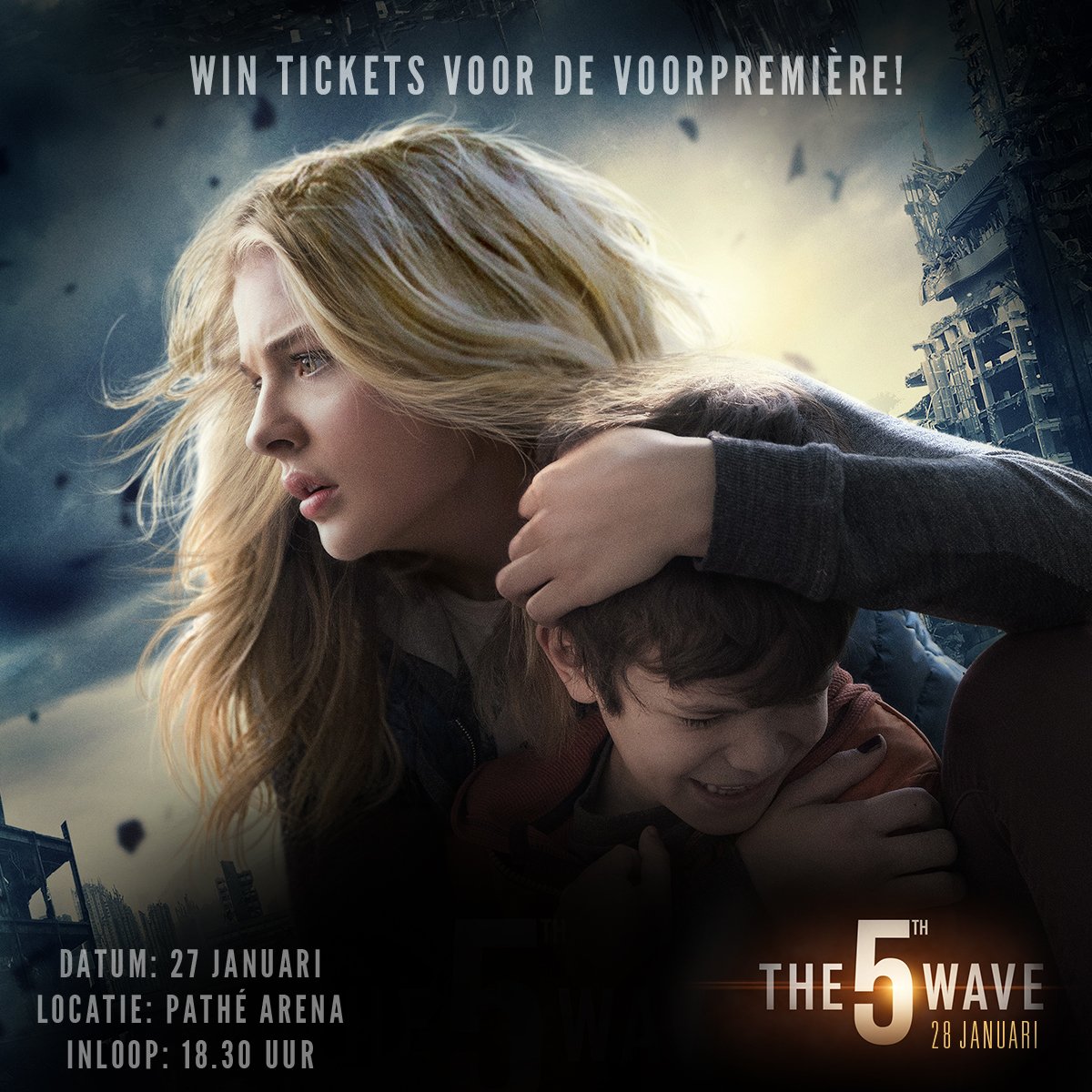 Universal_NL's tweet photo. RT en maak kans op 2 tickets voor de voorvertoning van The 5th Wave op 27 januari in Pathé Arena! #5thWaveNL https://t.co/xAhLTAlB4z