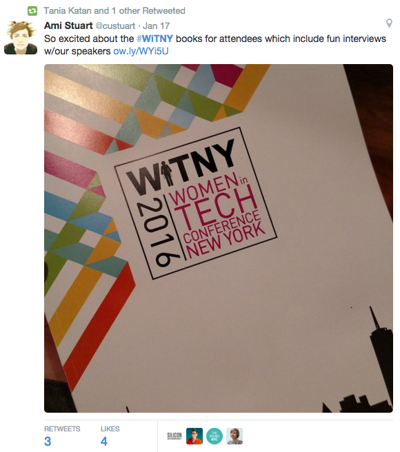 CristianaCamiso's tweet photo. Awesome to be part of #WiTNY in such great company #Itwasneveradress @custuart @squarespace @TheRoundNYC @birchbox https://t.co/cPSvM56etX