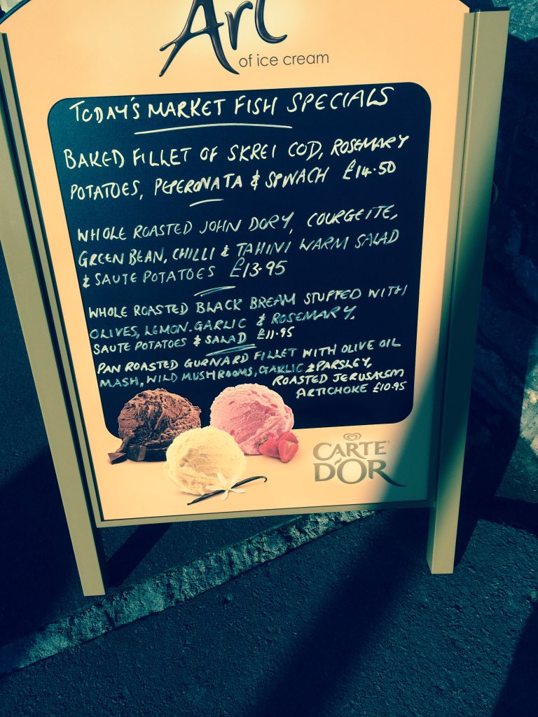 covekid's tweet photo. First of the skrei cod from @Kingfisher_BXM on the board today https://t.co/0jlDVaNBGp
