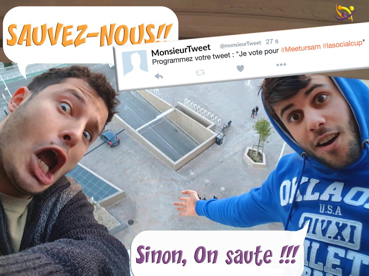 NiicoFCO's tweet photo. Hey les amis du #swtln #gsb2015! Sauvez deux entrepreneurs en twittant :"Je vote pour #meetursam #lasocialcup" https://t.co/QqttGqFbBi