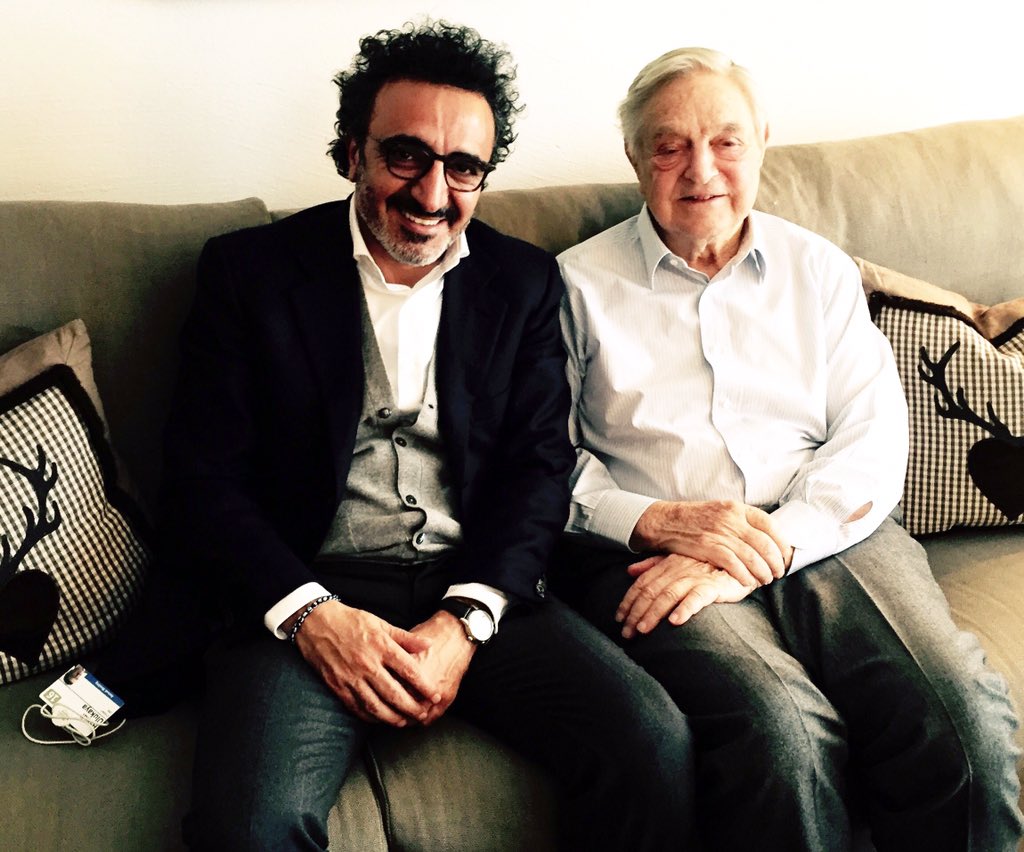 hamdiulukaya's tweet photo. Refreshing to meet @georgesoros &amp; hear about his work. Looking fwd to collaborating with him to help #refugees https://t.co/629CSy4mD3