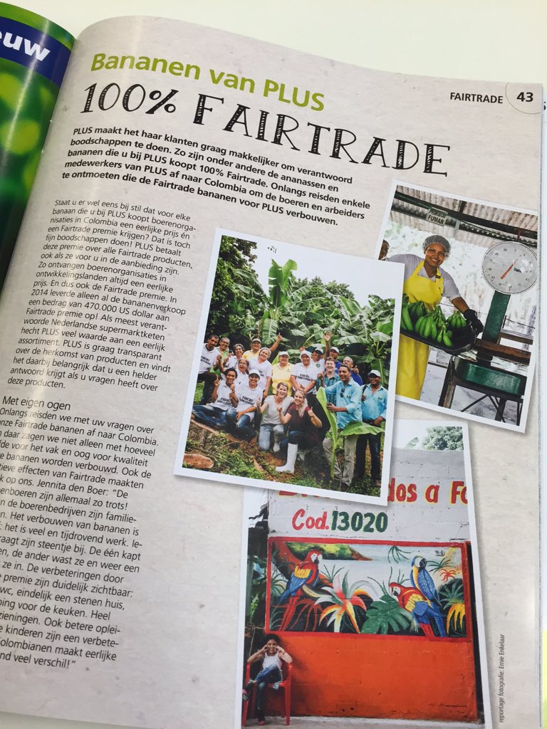 Leuk! Verslag #Fairtrade bananentrip en collega's <a href="/JennitaDenBoer/">Jennita</a> en @Nanoukvleeuwen in <a href="/plussupermarkt/">PLUS Supermarkt</a> magazine