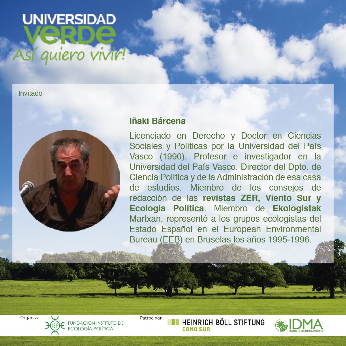 Uverdechile's tweet photo. Dentro de los destacados expositores contaremos con #IñakiBarcena #Ekopol https://t.co/mZ344aeUOo Hoy 18:00hrs! https://t.co/ou63qoObJS