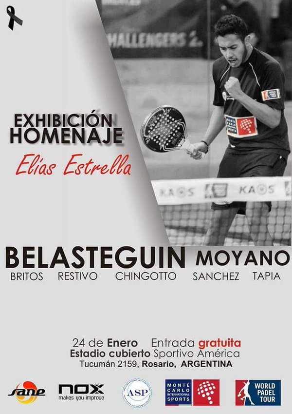 El 24 de enero se realizará una exhibición homenaje a Elías Estrella en Rosario (Argentina). Gran iniciativa! #padel