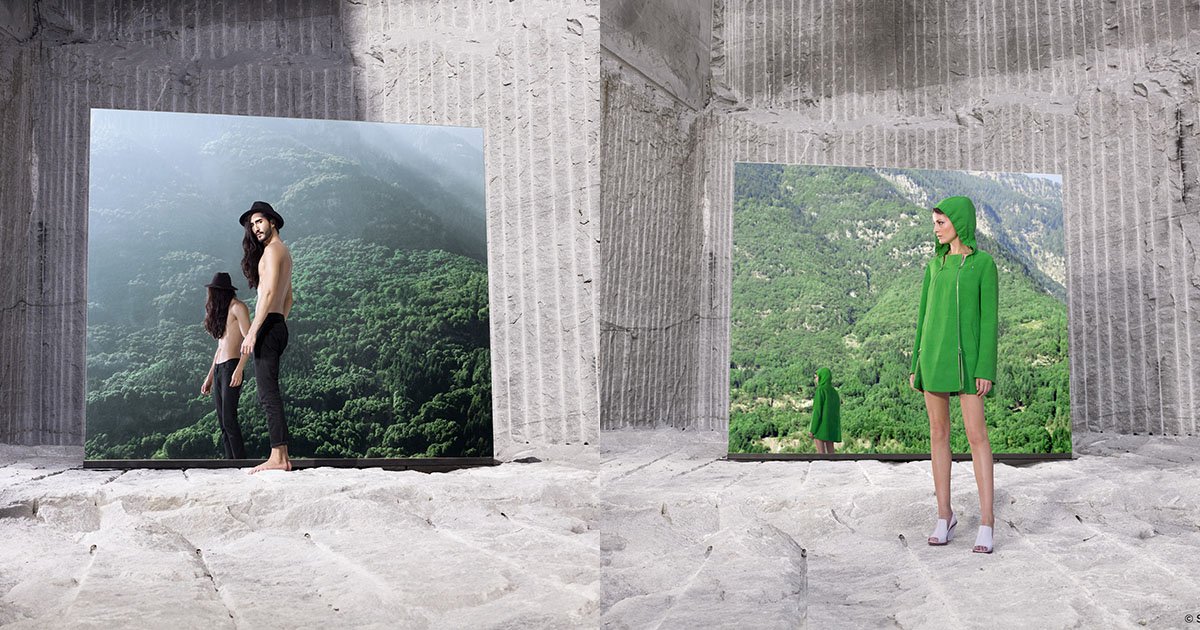 petapixel's tweet photo. Shooting portraits with a giant mirror in the corner of an open pit mine: https://t.co/wjkYczBMGR https://t.co/eQNy3VPTHm