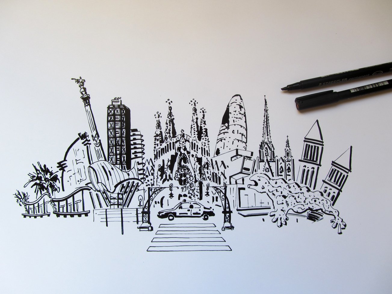 Barcelonink on Twitter: "Divirtiéndome con nuevo skyline. #barcelona #