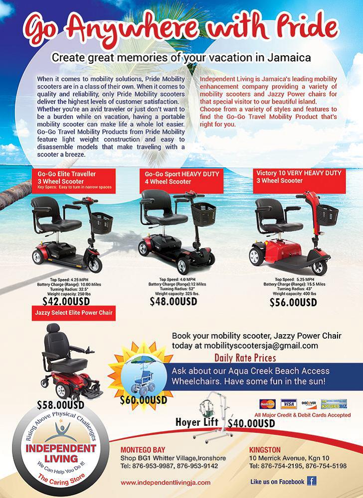 indlivingja's tweet photo. Book your MOBILITY SCOOTERS, JAZZY CHAIRS today....
#MemorableVacations #JAMAICA #IndependentLivingJa. #ISLANDfun https://t.co/x8KDP4Ggxa