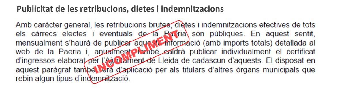 juntsxcatpaeria's tweet photo. La @paerialleida no és transparent i no compleix acords pactats al #cartipàs #Transparència #incompliments https://t.co/Day3zTgbhf