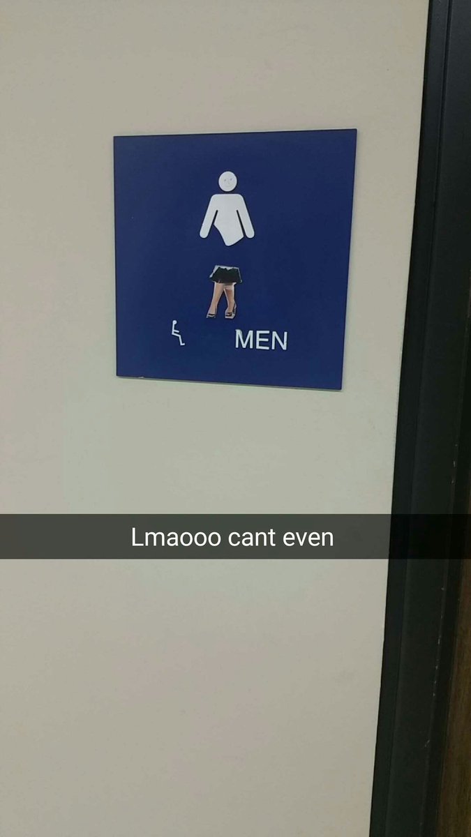 SarahIsEgyptian's tweet photo. When a guy walks in to the girls bathroom bc the sign looks like this. #mccprobs https://t.co/N8aYtCjRmp