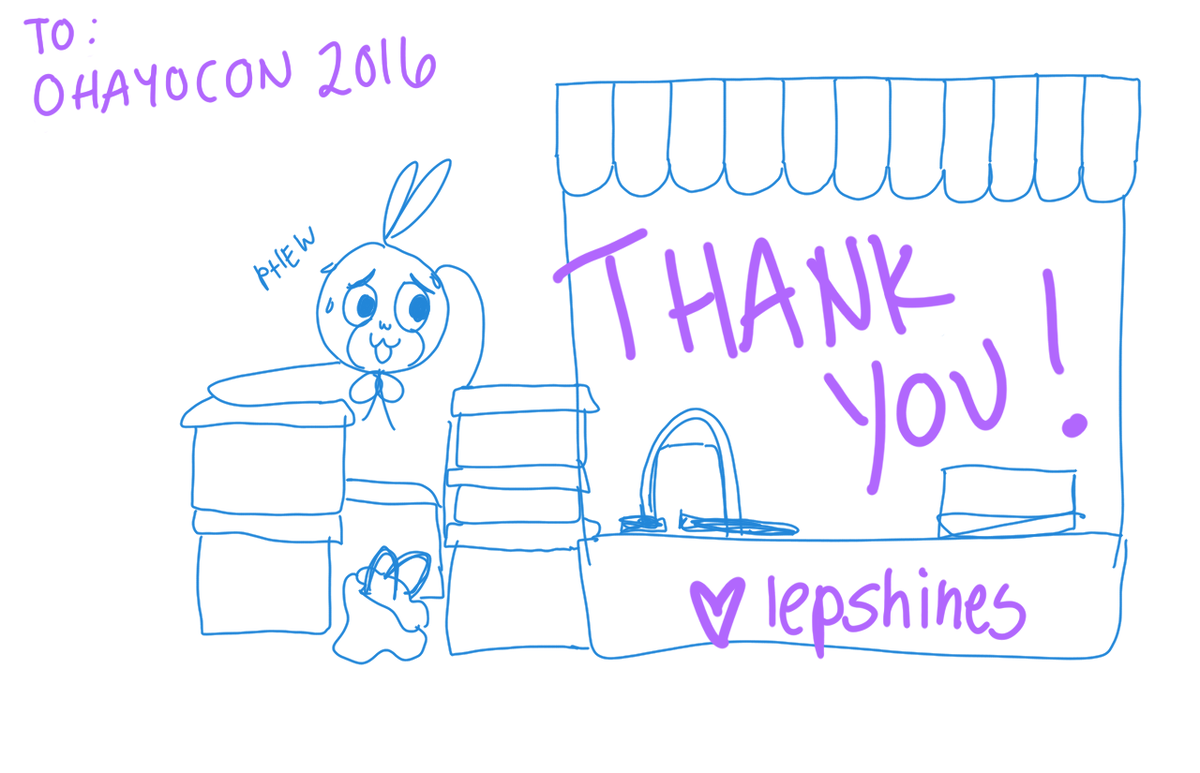Lepshines's tweet photo. To all our customers, friends, new friends, and visitors. THANK YOU! You made #ohayocon2016 a great experience!! https://t.co/uS6tcn6vnr
