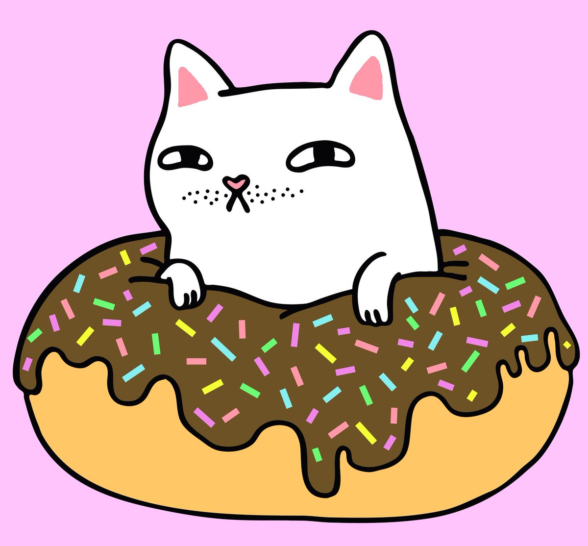 Natelle Draws Stuff on Twitter: "Cats and donuts on my @TeePublic ...