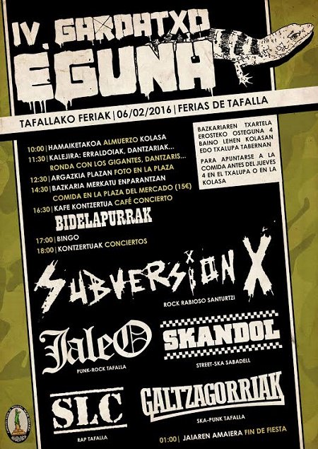 IV Gardatxo Eguna, 6/2 en Tafalla con <a href="/SUBVERSIONX/">SUBVERSION X</a>, JaleO, Skandol, SLC y GaltzaGorriak manerasdevivir.com/noticias/58104…
