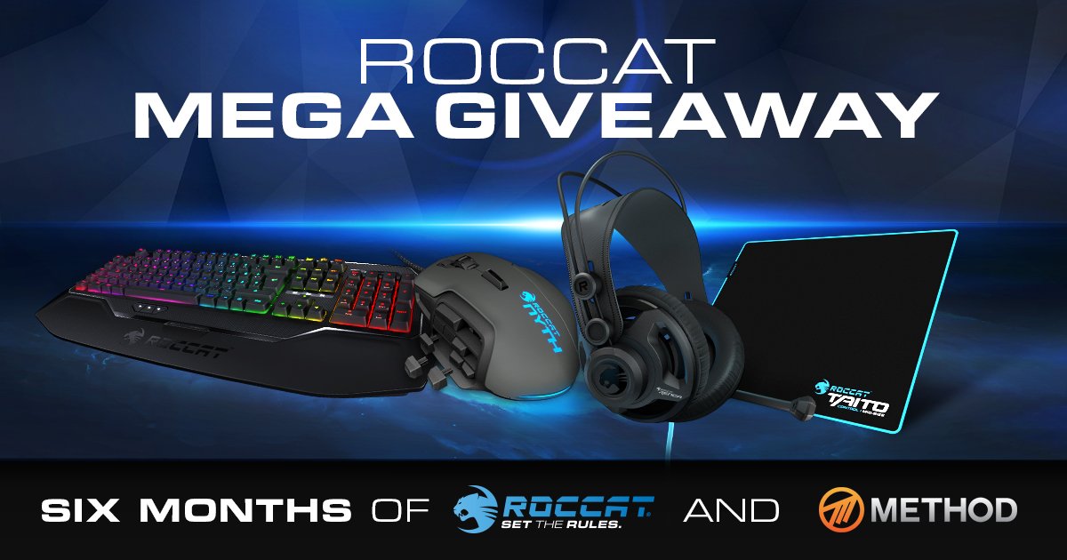 Method's tweet image. ROCCAT MEGA Giveaway.  RT, Follow and get more chances on goo.gl/W96fZ1 to enter.