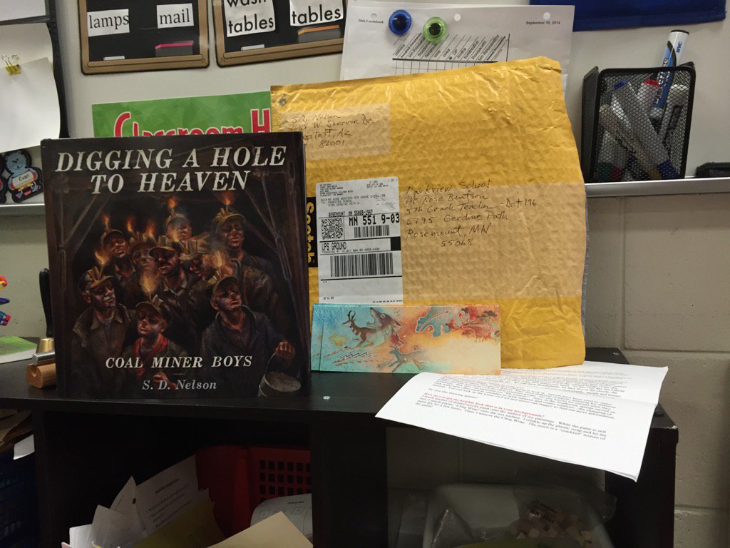 teacherann14's tweet photo. Thank you #SDNelson for writing back to our class. We love your books. #PVG5 @ISD196schools @NicoleFrovik @Supt196 https://t.co/HyWFCpFJrk