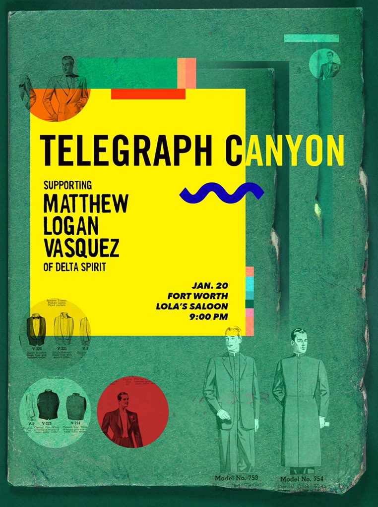 telegraphcanyon's tweet photo. Come see us in Fort Worth tonight! We'll be opening for MLV @LolasSaloon // Kelly Doyle at 9p // TC  at 10p. $10! https://t.co/590Gds6pFO